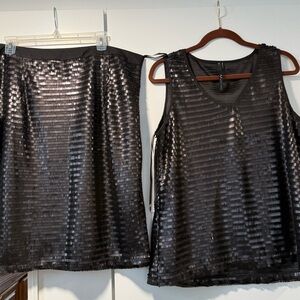 MYNT 1792 Elegant Sequins Black Top and skirt